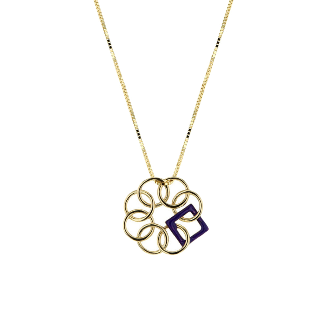 Embrace The Difference®️ 14KT Y/G "Mini" 14mm Purple Enamel Symbol Pendant - Alzheimer's Association