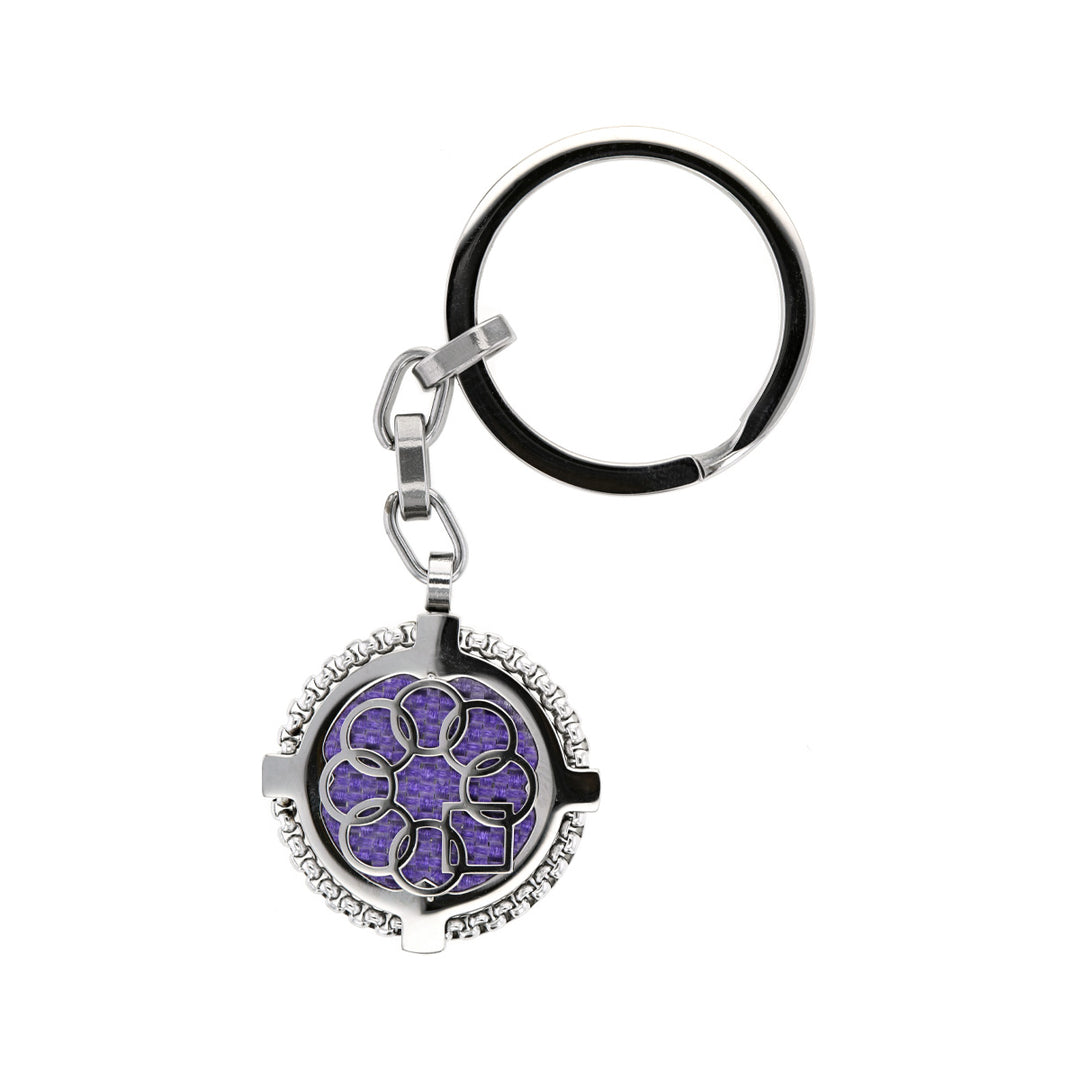 EMBRACE THE DIFFERENCE® “COMPASS” KEYCHAIN PURPLE & STAINLESS STEEL COLLECTION