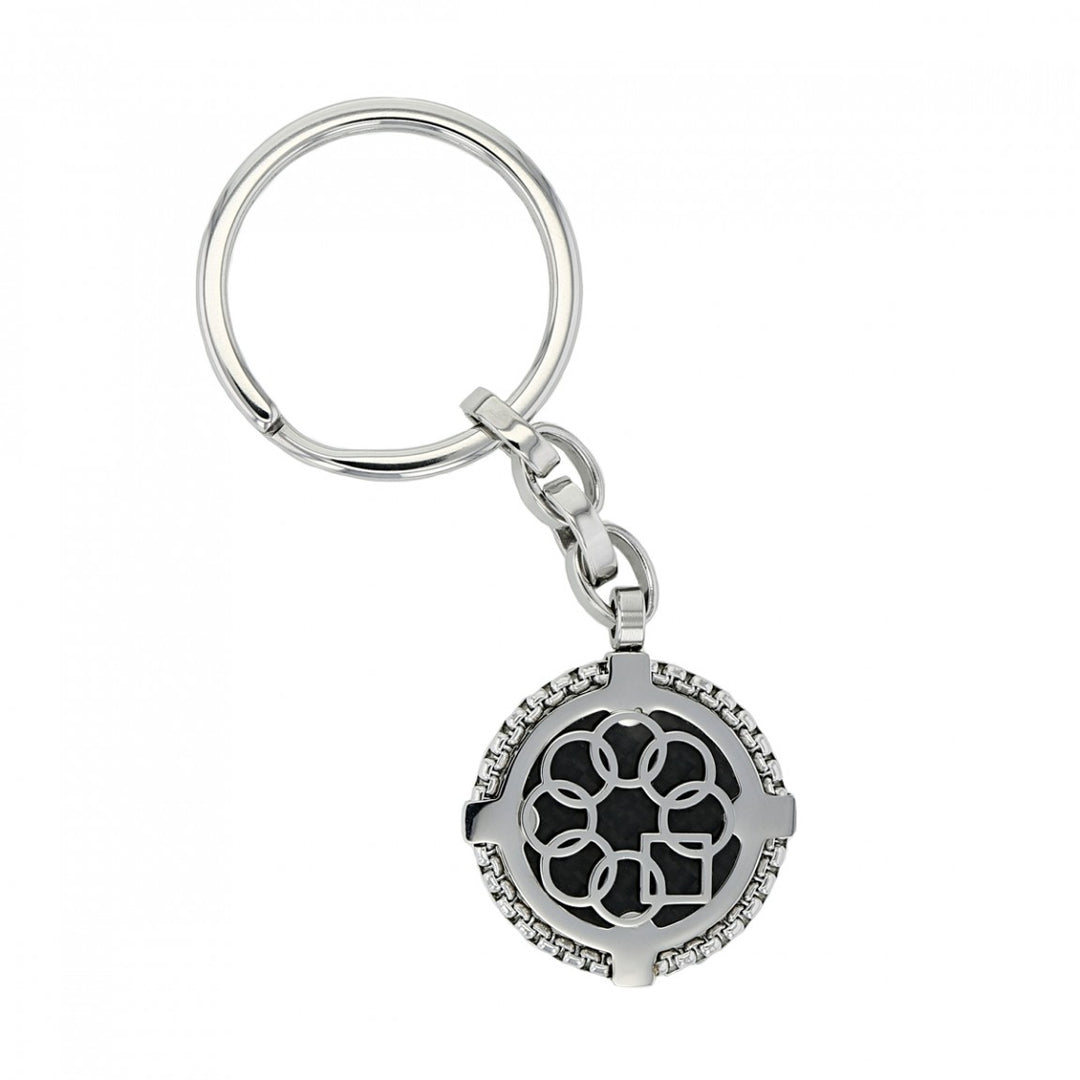 EMBRACE THE DIFFERENCE® “COMPASS” BLACK & STAINLESS STEEL KEYCHAIN