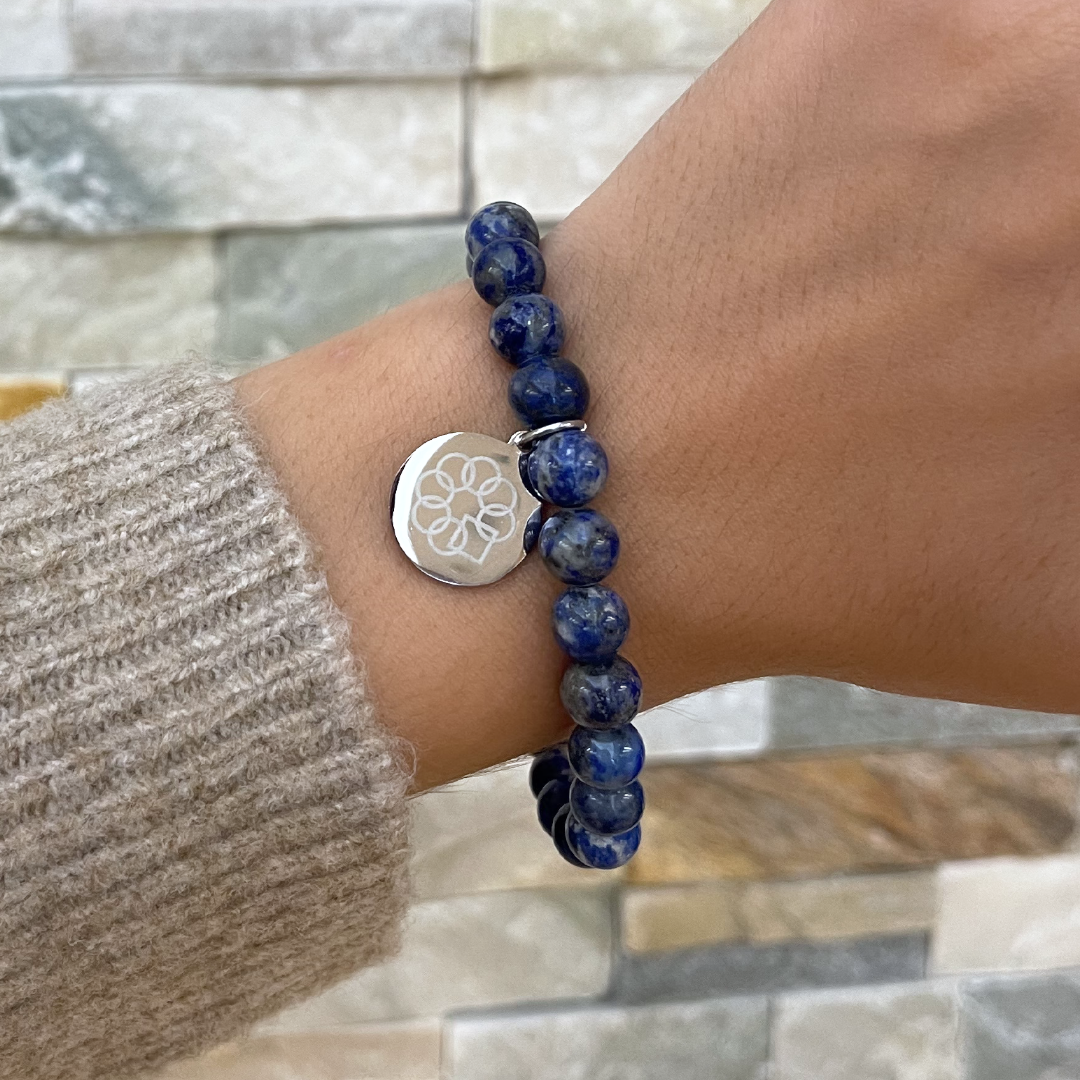 EMBRACE THE DIFFERENCE® Natural Blue Lapis Lazuli Gemstone Stretch Bracelet