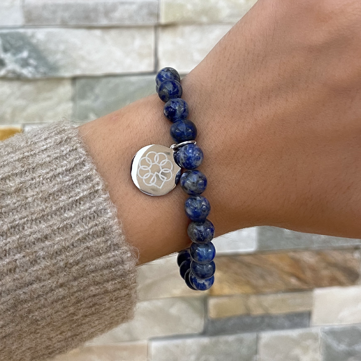EMBRACE THE DIFFERENCE® Natural Blue Lapis Lazuli Gemstone Stretch Bracelet