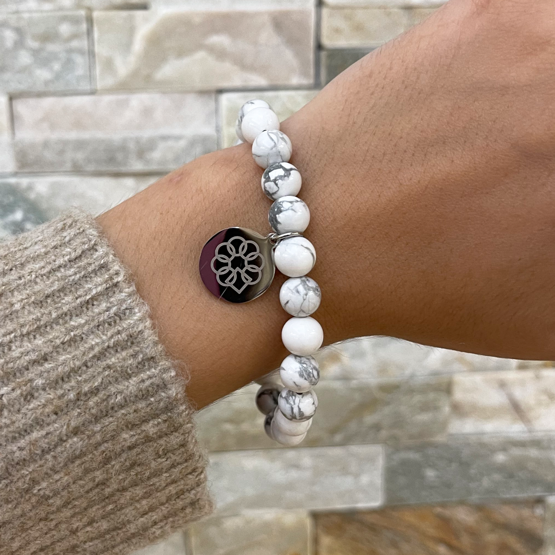 Embrace The Difference® White Howlite 8mm Gemstone Stretch Bracelet