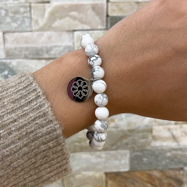 Embrace The Difference® White Howlite 8mm Gemstone Stretch Bracelet