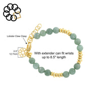 BURMA JADE AND STERLING SILVER GOLD PLATED EMBRACE THE DIFFERENCE® BRACELET MADE IN ITALY