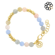 MORGANITE GEMSTONE AND STERLING SILVER GOLD PLATED EMBRACE THE DIFFERENCE® BRACELET MADE IN ITALY