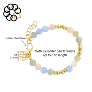 MORGANITE GEMSTONE AND STERLING SILVER GOLD PLATED EMBRACE THE DIFFERENCE® BRACELET MADE IN ITALY