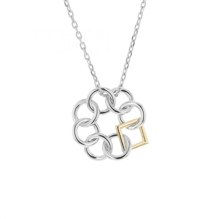 EMBRACE THE DIFFERENCE®STERLING SILVER & 14kt YELLOW GOLD TWO TONE MINI PENDANT