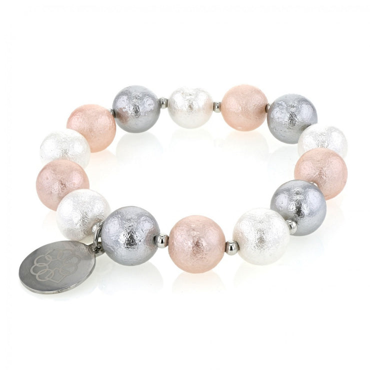 EMBRACE THE DIFFERENCE® MOTHER OF PEARL BRACELET - PINK, SILVER AND WHITE