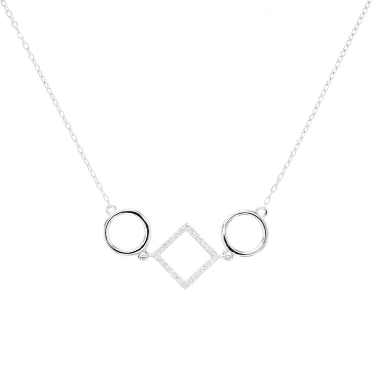 EMBRACE THE DIFFERENCE® STERLING SILVER AND CZ NECKLACE - LINEAR COLLECTION