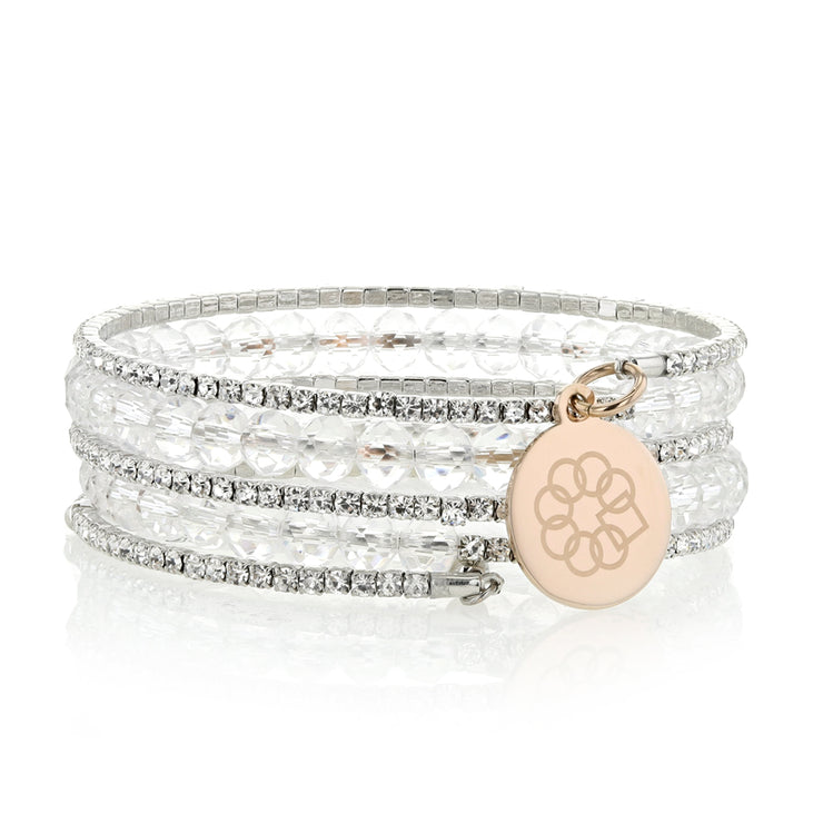 Embrace the Difference® Sparkling Wrap Bracelet - clear beads with rose gold