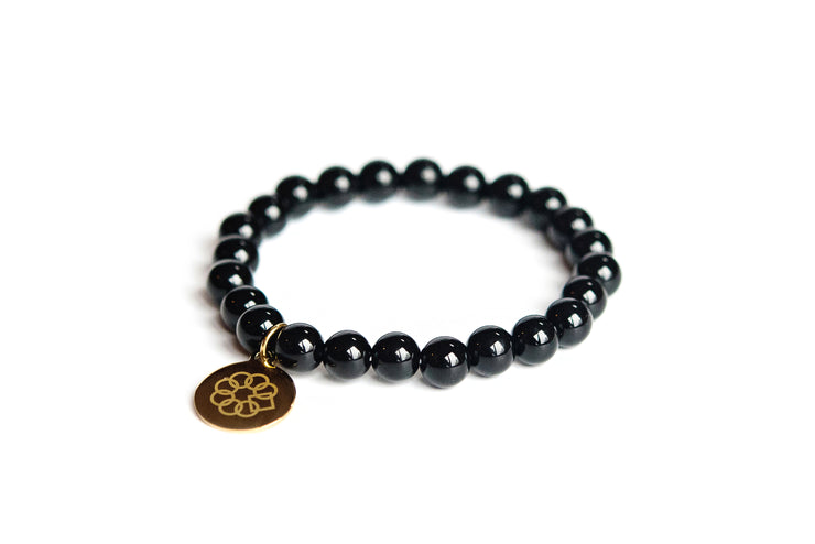 Embrace the Difference® Black Onyx Gemstone Stretch Bracelet