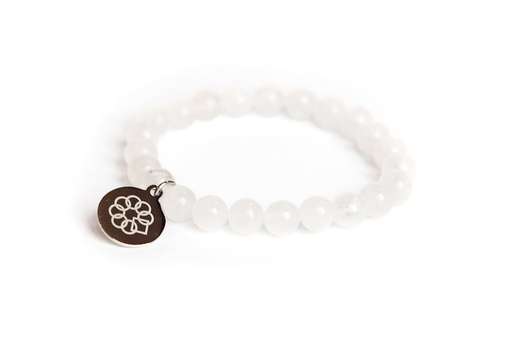 Embrace the Difference® White Jade Gemstone Stretch Bracelet