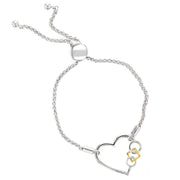 Embrace The Difference® Sterling Silver Heart Bolo Bracelet , 24k Gold plated square
