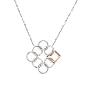 Embrace the Difference® Angled Pendant - Sterling Silver and 14kt Rose Gold