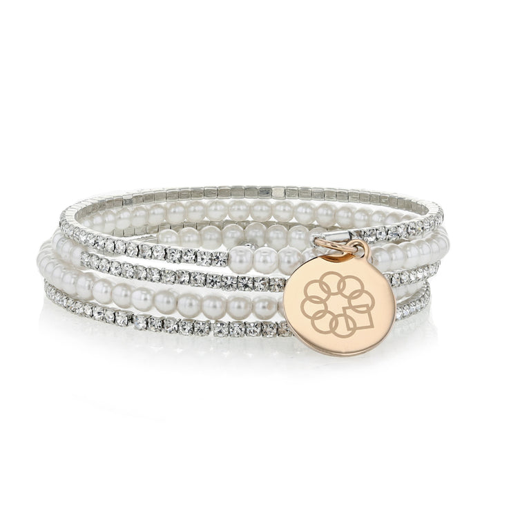 Embrace the Difference® Sparkling Wrap Bracelet - silver and rose gold