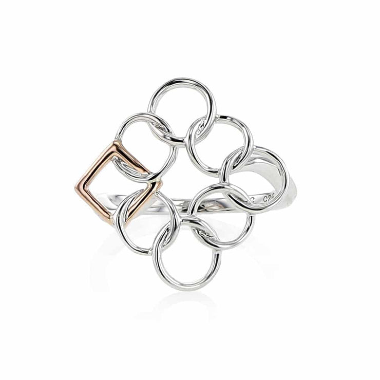 Embrace the Difference® Angled Ring - Sterling Silver and 14kt Rose Gold
