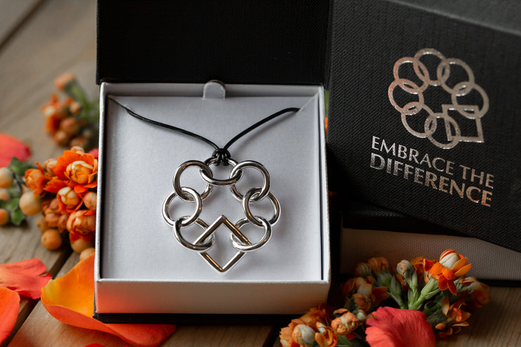 Embrace The Difference® Sterling Silver Classic Jumbo Necklace on Leather Cord