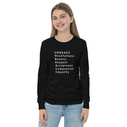 Designed To Be Kind™ Youth , Unisex long sleeve EMBRACE tee