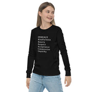 Designed To Be Kind™ Youth , Unisex long sleeve EMBRACE tee